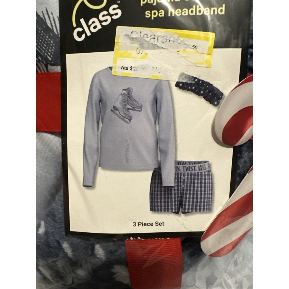 Art Class Long Sleeve Pajama Set With Spa Headband Girls Youth Size Large